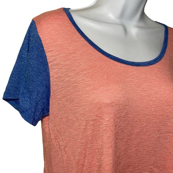 NWT LuLaRoe Pink Classic T Shirt Top Color Block Flowy Short Sleeve Womens Small - Picture 10 of 15